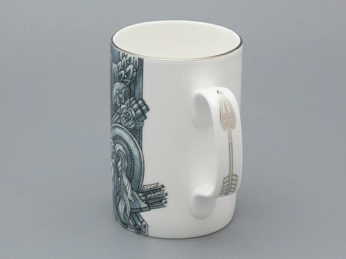 Подарочный набор Бокал с блюдцем и крышкой форма Топ рисунок Слава Веков платина, арт. 81.33063.00.1, 