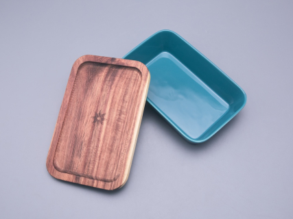 Набор для запекания с деревянной крышкой (2 предмета), в подарочной упаковке, форма Стандартная, рисунок Календа, арт 42.00073.00.1, 