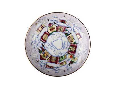 Чашка с блюдцем кофейная 80 мл.,  форма Черный кофе,  рисунок Зимний день арт. 81.14678.00.1