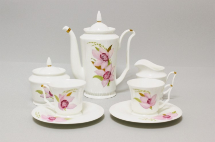 Сервиз кофейный форма Юлия, рисунок Розовая орхидея, 6 персон 15 предметов, арт. 81.18386.00.1, 