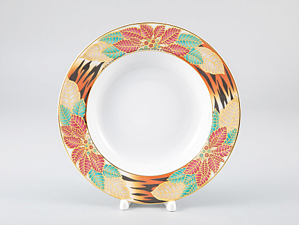 Тарелка глубокая 225 мм форма Европейская-2 рисунок Пуансеттия, арт. 80.38103.00.1