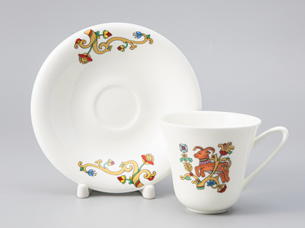Чашка с блюдцем чайная 200 мл форма Сад рисунок Русские сказки. Козленок арт. 81.28415.00.1, 
