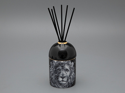 Аромадиффузор в подарочной упаковке, форма Тор, рисунок Тотем Лев, Аромат Северное сияние, арт 81.33435.00.1