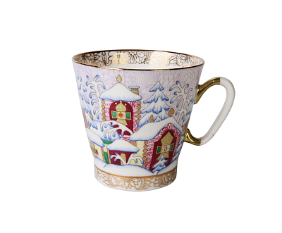 Чашка с блюдцем кофейная 80 мл.,  форма Черный кофе,  рисунок Зимний день арт. 81.14678.00.1