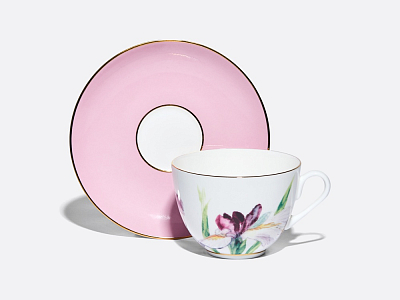 Чашка с блюдцем L’Art des Fleurs (Искусство цветов) в подарочной упаковке, форма Весенняя 2, рисунок Роузи, арт 81.33402.00.1