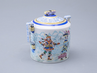 Сахарница, форма Гербовая, рисунок Зимние забавы арт. 80.07796.00.1