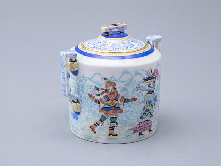 Сахарница, форма Гербовая, рисунок Зимние забавы арт. 80.07796.00.1