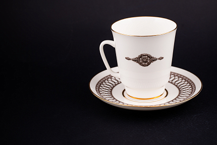 Чашка с блюдцем Кружево города, Университетская набережная, форма Майская, арт 61.21018.00.1