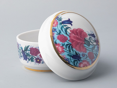 Туалетная коробочка форма Овальная рисунок Вечное лето арт. 80.66147.00.1