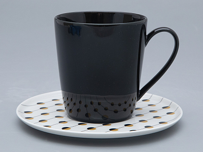 Чашка с блюдцем чайная форма Колокол рисунок Балтийский берег 1, арт. 81.31862.00.1