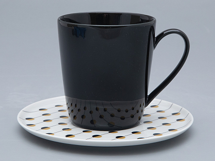 Чашка с блюдцем чайная форма Колокол рисунок Балтийский берег 1, арт. 81.31862.00.1