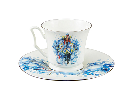 Чашка с блюдцем кофейная 115 мл., форма Юлия,  рисунок Зима/Winter, арт. 81.29109.00.1