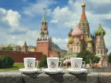 Чашка с блюдцем 165 мл, форма Майская, рисунок Золотая Москва Космос, арт. 81.34786.00.1, 