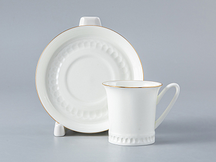 Чашка с блюдцем кофейная 68 мл.,  форма Вертикаль, рисунок Золотая отводка арт. 81.15713.00.1