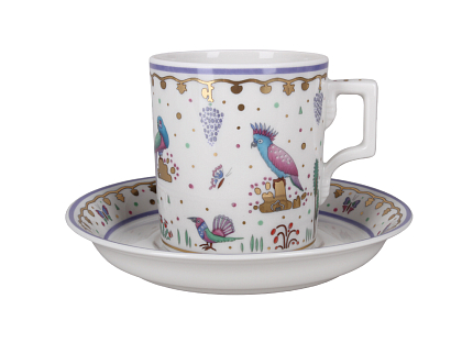 Чашка с блюдцем чайная 220 мл форма Гербовая рисунок Нескучный сад 2 арт. 81.23635.00.1