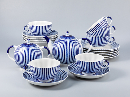 Сервиз чайный форма Тюльпан рисунок Французик, 6 персон 14 предметов, арт. 81.15342.03.1, 