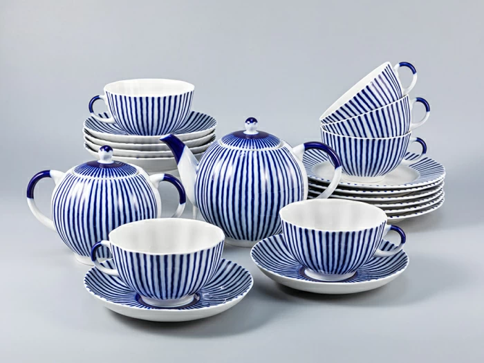 Сервиз чайный форма Тюльпан рисунок Французик, 6 персон 14 предметов, арт. 81.15342.03.1, 