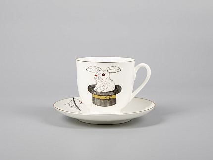 Чашка с блюдцем кофейная 180 мл., форма Ландыш,рисунок Фокус счастье арт. 81.30678.00.1