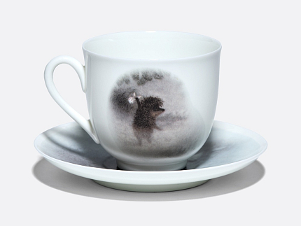 Чашка с блюдцем 180 мл.,  форма  Ландыш, рисунок  Лошадь. Ежик в тумане арт. 81.34550.00.1