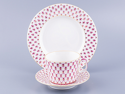 Трех-предметный комплект форма Молодежная, рисунок Сетка-Блюз 2, арт 81.24870.00.1