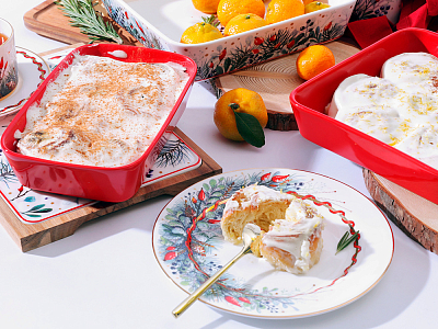 Набор для запекания с деревянной крышкой (2 предм. прямоуг.) форма Стандартная рисунок Календа арт. 42.00042.00.1