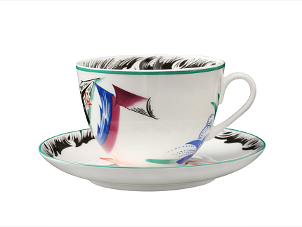 Чашка с блюдцем чайная форма Весенняя рисунок Серп, молот и шестерня арт. 81.25203.00.1