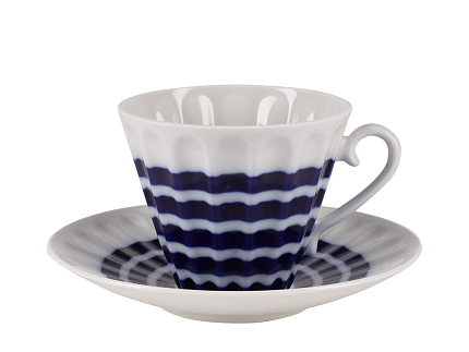 Сервиз чайный форма Лучистая рисунок Тельняшка, 6 персон 14 предметов, арт. 81.27979.00.1