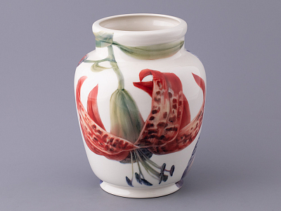 Ваза форма Китайская малого размера рисунок Ирисы Лилия светлый, арт.80.47139.00.1