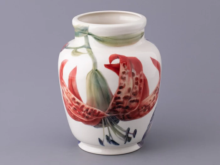 Ваза форма Китайская малого размера рисунок Ирисы Лилия светлый, арт.80.47139.00.1, 