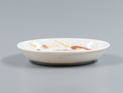 Декоративная тарелка 110 мм, форма Европейская, рисунок Трио. Барабан, арт 80.84069.00.1