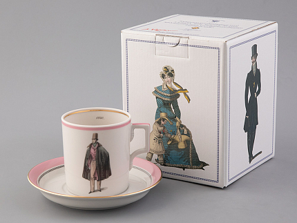 Подарочный набор чайный форма Гербовая рисунок Modes de Paris (розовый) арт. 81.25657.00.1