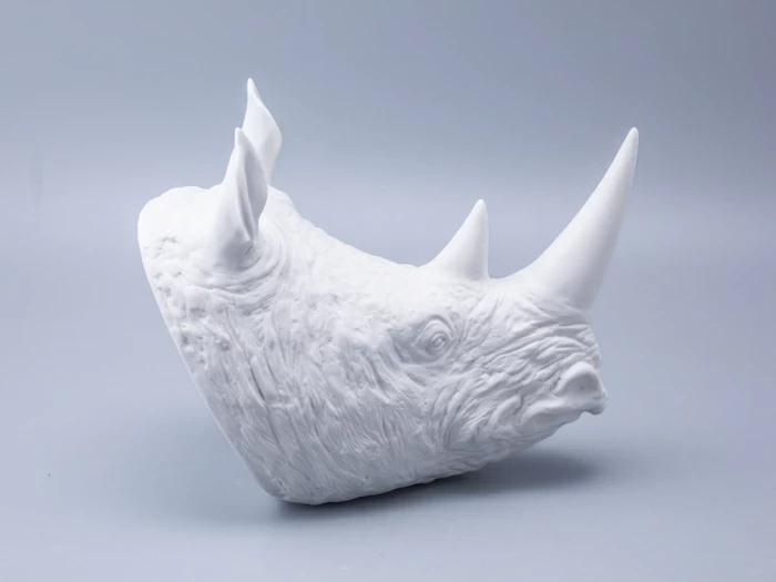 Скульптура форма Носорог голова, Белый бисквит, арт 82.49078.00.1, 