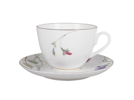 Чашка с блюдцем форма Весенняя 2 рисунок Цветущий горошек арт., 