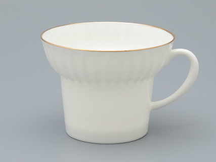 Трехпредметный комплект чайный 155 мл форма Волна рисунок Золотой кантик арт. 81.13550.00.1, 