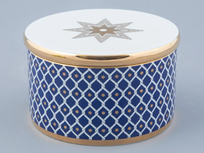 Подарочный набор шкатулка форма Идиллия рисунок Индиго арт. 81.32124.00.1, 