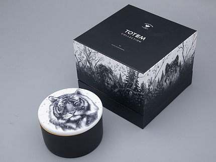 Шкатулка в подарочной упаковке, форма Идиллия, рисунок Тотем. Тигр арт. 81.31652.00.1