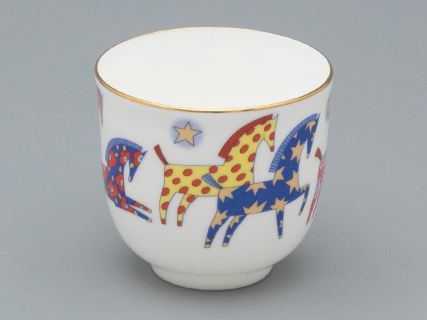 Чашка с блюдцем 180 мл.,  форма Ландыш рисунок Год лошади, арт. 81.33974.00.1, 