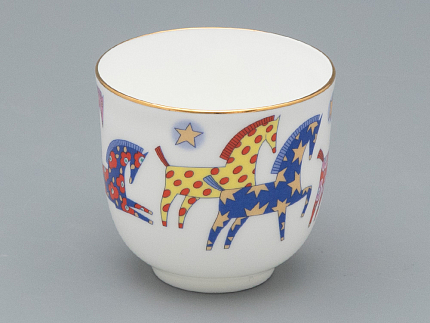 Чашка с блюдцем 180 мл.,  форма Ландыш рисунок Год лошади, арт. 81.33974.00.1