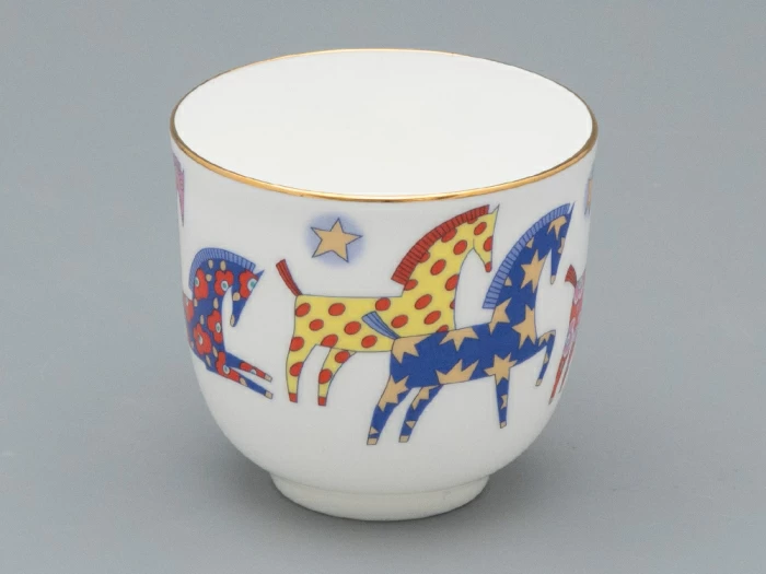 Чашка с блюдцем 180 мл.,  форма Ландыш рисунок Год лошади, арт. 81.33974.00.1, 