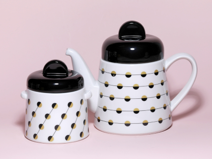 Сахарница форма Колокол рисунок Балтийский берег 2, арт. 80.45181.00.1, 