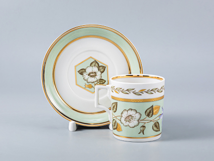 Сервиз чайный форма Гербовая рисунок Нефритовый фон, 6 персон 20 предметов, арт. 81.20900.00.1, 