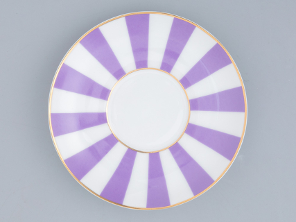 Чашка с блюдцем кофейная 180 мл.,  форма Ландыш 2, рисунок Да и нет (фиолетовый с отводкой) арт. 81.25354.00.5, 