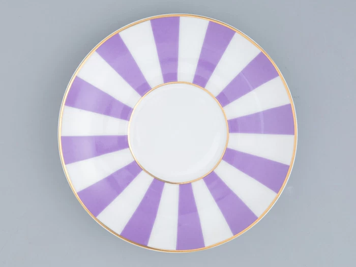 Чашка с блюдцем кофейная 180 мл.,  форма Ландыш 2, рисунок Да и нет (фиолетовый с отводкой) арт. 81.25354.00.5, 