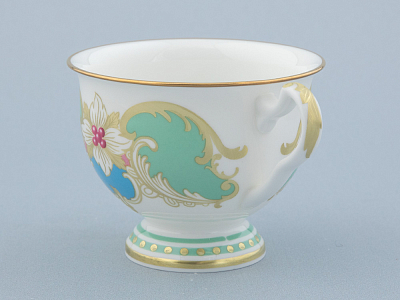 Чашка с блюдцем чайная 240 мл форма Айседора рисунок Аквамарин арт. 81.30907.00.1