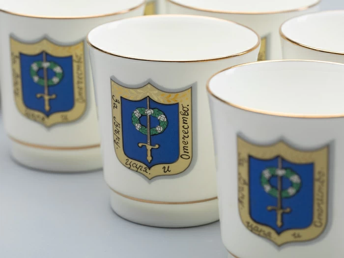 Подарочный набор стопки и икорница рис. Коттеджный арт. 81.30558.00.1, 