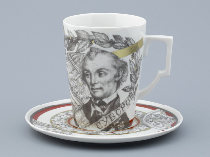 Бокал с блюдцем в подарочной упаковке, форма Гранд, рисунок Полководцы России Александр Суворов, арт. 81.32549.00.1, 