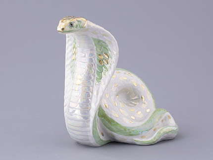 Скульптура форма Кобра в подарочной упаковке, большой размер, рисунок Зеленая кобра, арт. 81.32809.00.1