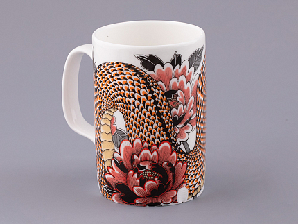 Бокал с блюдцем и крышкой в подарочной упаковке, форма top, рисунок TATTOO SERPENTA , арт. 81.32804.00.1