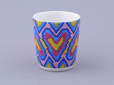 Чашка с блюдцем чайная, форма Колокол, рисунок Боа радужный, арт. 81.32688.00.1