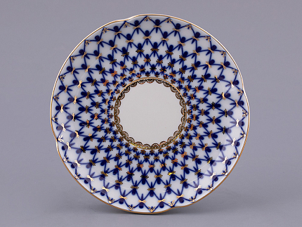 Чашка с блюдцем и с крышкой чайная 250 мл форма Подарочная-2 рисунок Кобальтовая сетка арт. 81.15419.00.1